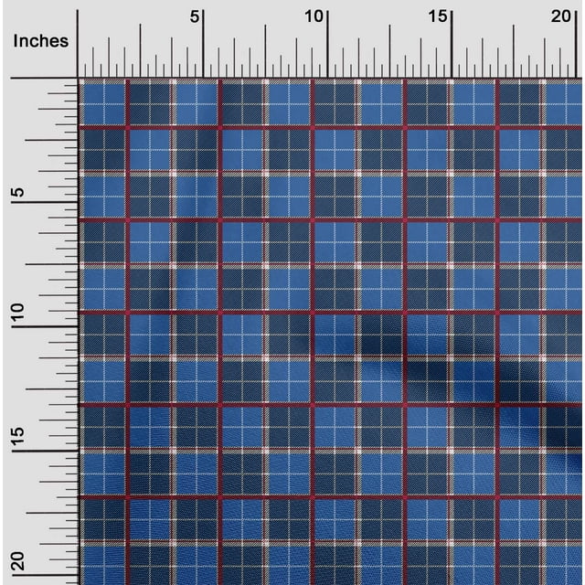 oneOone Polyester Lycra Fabric Tartan Check Fabric Prints By Yard 56 Inch Wide
