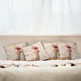 thumbnail image 3 of Ambesonne Retro Throw Pillow Cover 4 Pack, Colorful Trees Butterfly, 16", Dried Rose Scarlet, 3 of 6