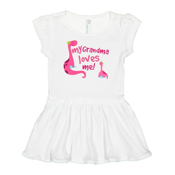 Inktastic My Grandma Loves Me Girls Dinosaur Girls Baby Dress