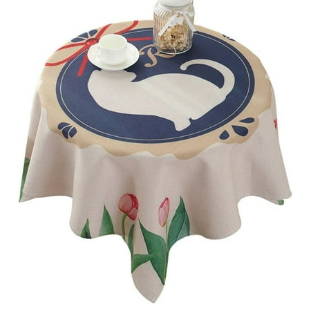 

Square Tablecloth For Round Table Cotton Linen Table Cloth Waterproof And Anti-scald Table Cover For Living Room Dining Room Kitchen-C-90*90cm
