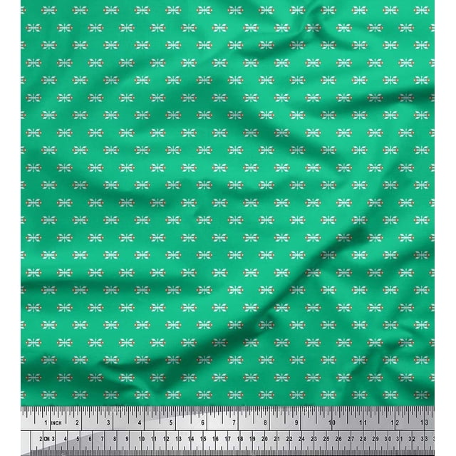 Soimoi Moss Georgette Fabric Arrow Small Decor Fabric Printed Yard 42 Inch Wide