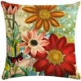 thumbnail image 4 of TongXi - Funda de almohada decorativa suave con diseño de flores pintadas a mano, fundas de cojín de 18.0 x 18.0 in, paquete de 4, 4 of 5