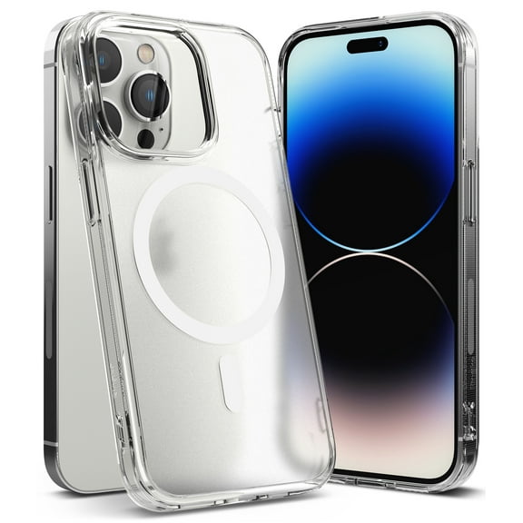 Ringke Fusion Magnetic [Compatible with MagSafe] Designed for iPhone 14 Pro Max Case 6.7 Inches, Anti-Fingerprint Technology Shockproof Bumper Phone Cover - Matte Clear