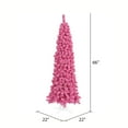 thumbnail image 2 of Vickerman 5.5' Flocked Pink Pencil Fir Artificial Christmas Tree, Unlit, 2 of 3
