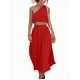thumbnail image 2 of Gibobby Vestidos Casuales para Mujer Falda superior Abertura Traje de dos piezas Mujeres Long Beach Set Maxi Solid Trajes y conjuntos de mujeres(Rojo,M), 2 of 5