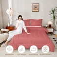 thumbnail image 3 of Manfei Minimalist Plaid Full Size Comforter Sets,Vintage Check Bedding Comforter Set,Red,Reversible,3pcs,1 Comforter and 2 Pillowcases,3pcs,1 Comforter and 2 Pillowcases, 3 of 7