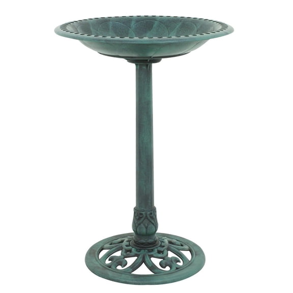 HOWEN 28" Height Pedestal Bird Bath, Outdoor Garden Decor Vintage Yard Art Birdbath, Classic Design to Attract Birds to Your Garden and Patio