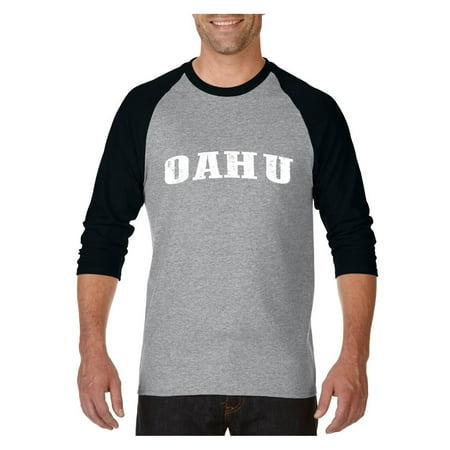 Oahu Hawaii Raglan Sleeve Baseball T-Shirt