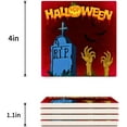 thumbnail image 3 of FMSHPON Halloween Theme Set of 8 Coaster for Drinks, Absorbent Ceramic Stone Coasters Cup Mat with Cork Base for Home Kitchen Room Coffee Table Bar Decor, 3 of 4
