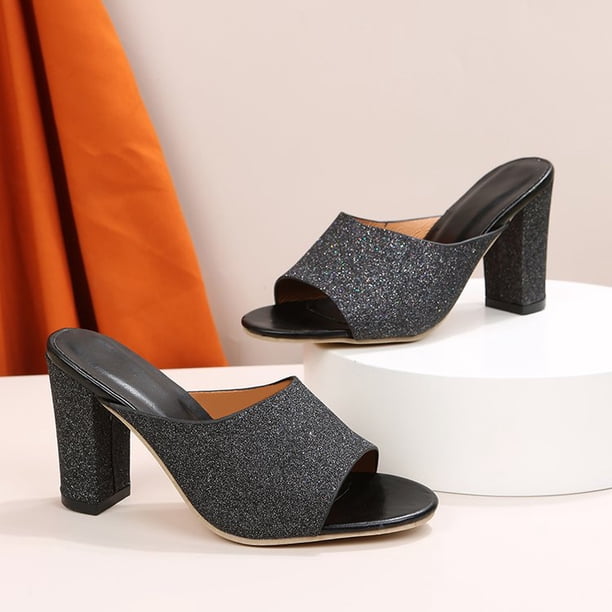 2022, zapatillas de moda de verano para mujer, sandalias de tacón alto para mujer, zapatos informales de Color sólido de boca baja de fondo grueso para mujer, New37 Gao Jinjia LED