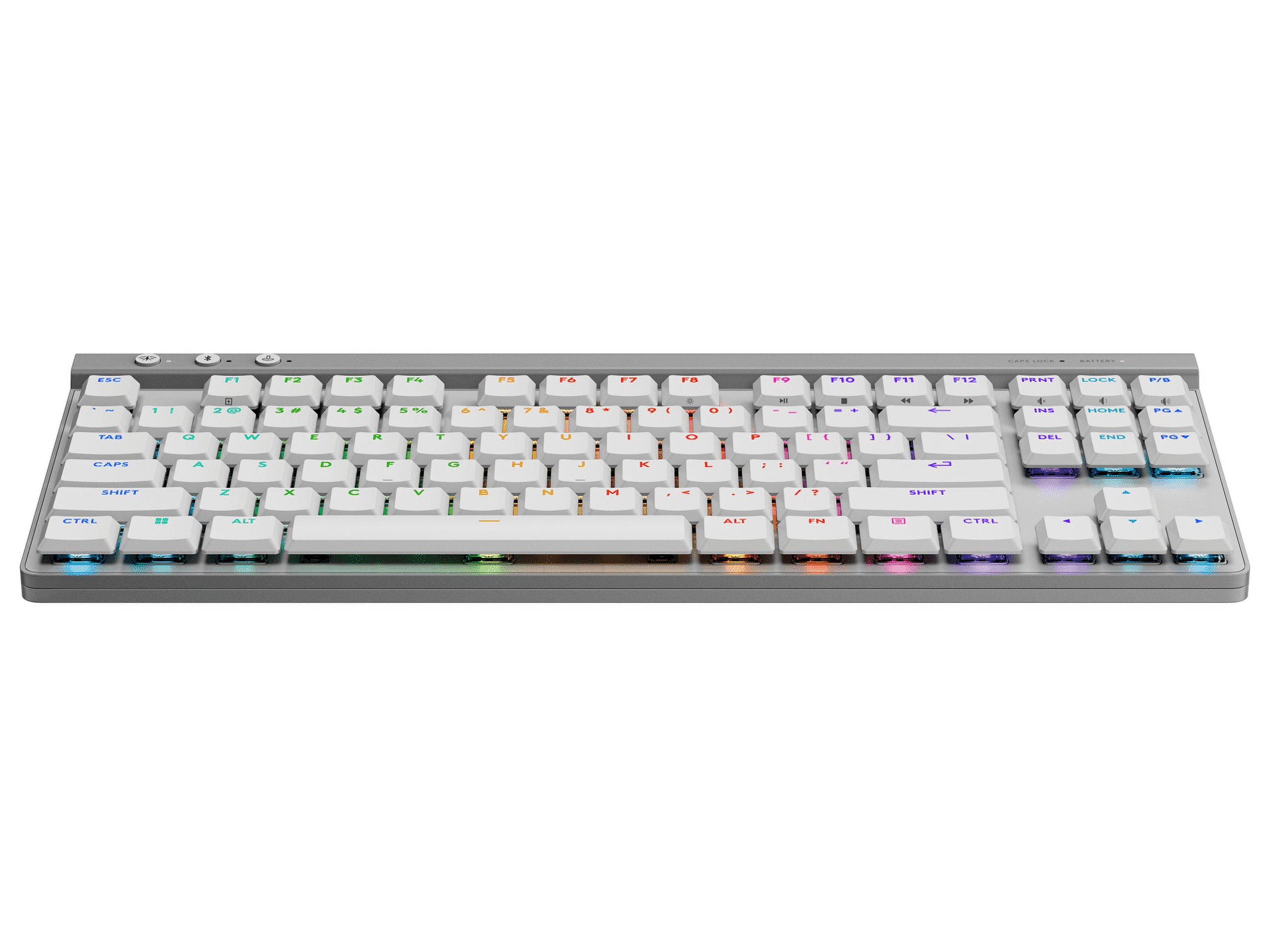 Logitech G515 LIGHTSPEED TKL Low Profile Wireless Gaming Keyboard - GL Red Linear Switches, LIGHTSYNC RGB, Thin Tenkeyless Design, PBT Keycaps - White
