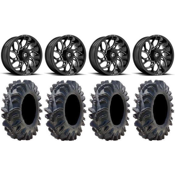 Fuel Runner 18" Wheels Black 34" Terminator Tires Kawasaki Mule Pro FXT