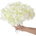 thumbnail image 4 of CPDD 26 Pieces Silk Hydrangea Flowers Artificial Flowers Heads with Stems for Home Wedding Party Decorations (Ivory) Ivory, 4 of 7