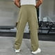 thumbnail image 5 of Pantalones largos para hombre, primavera y verano, color liso, bolsillos, color liso, cordón ajustable, ropa de trabajo, pantalones deportivos e informales, pantalones de poliéster para hombre., 5 of 9