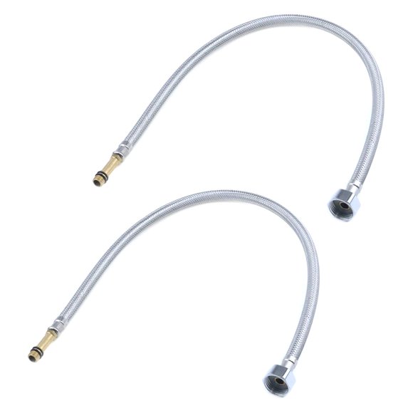 Semetall 24 Inch Faucet Water Supply Lines 2 Pack Stainless Steel Faucet Supply Lines Connector Braided Supply Hose 1/4 Inch Female Compression Thread X M10 Male Connector