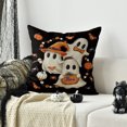 thumbnail image 4 of Sm:)e Boo Ghost Pumpkin Bat Spider Halloween Pillow Covers 18x18 Inch Set of 2, Cushion Covers for Sofa Home Decor, 4 of 6