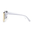 thumbnail image 4 of Womens Geometric Flat Top Racer Fashion Sunglasses White Black, 4 of 4