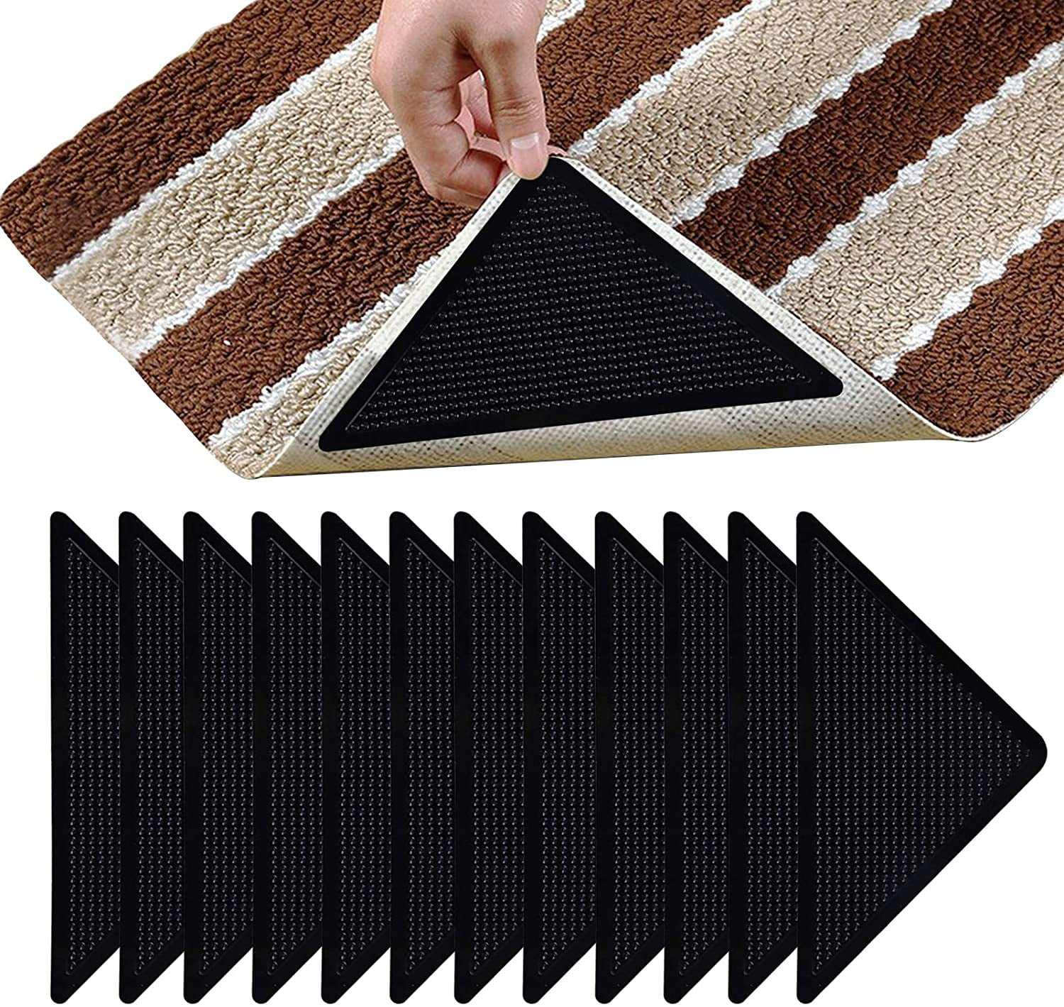 Rug Grippers for Hardwood Floors, Non Slip Reusable Rug Pad, Super Sticky  Fix The Carpet in Place, Washable, Easy to Peel, Leave No Traces, Carpet