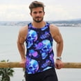 thumbnail image 6 of Daiia cool crystal Skull flower Printed Men's Quick Dry Fit Muscle Tank Top Slim-Fit Tank Workout Tank Top Lightweight Sports Tank Top-Large, 6 of 7