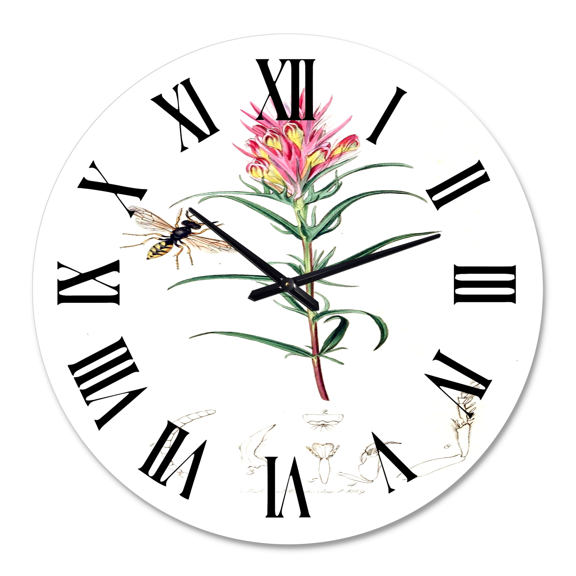 Designart 1 in Quartz Farmhouse Wall Clock
