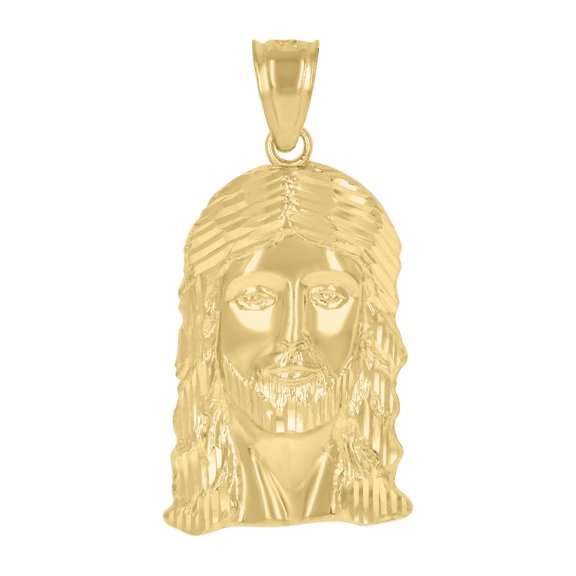 10kt Real Yellow Gold Mens Jesus Religious Charm Pendant