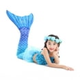 thumbnail image 4 of 【Uhome】Girls Mermaid Bathing Suit 3PCS Hot Spring Bikini Swimsuits with Fish Tail Kids Beach Costume Set 3-12Y, 4 of 8
