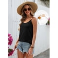 thumbnail image 4 of WIHOLL Tank Top for Women Beaded Spaghetti Strap Summer Flowy Cami Lace Sleeveless Scoop Neck Shirts, 4 of 11