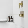 thumbnail image 2 of Single Handle Wall Mount Bath Spout Waterfall Tub Black Faucet Bathtub Filler in Brushed Gold, 2 of 12
