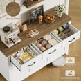 thumbnail image 5 of Hiphuta 47"W Buffet Cabinet with Adjustable Shelf, Modern Farmhouse Coffee Bar with 3 Drawers and Sturdy Base for Small Space and Living Room, White, 5 of 7