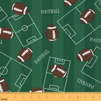 Homewish Cartoon Brown Rugby Fabric by the Yard 2 Yards for Teens, Football Sports Lover Sewing Fabric, Stripe Abstract Fabric for Sewing, Breathable Home Decor