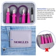 thumbnail image 3 of MORGLES 6Pcs Stainless Steel Tweezers Set for Eyebrow Shaping & Ingrown Hair - Curved Scissors, Brow Brush & Leather Case, Pink-Purple Grad, 3 of 7