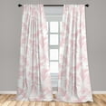 thumbnail image 2 of Leafy Design Window Curtains, Fantasy Vibe Dreamy Leaves with Hue and Dots Ornament on Plain Back, Lightweight Decor 2-Panel Set with Rod Pocket, Pair of - 28"x63", Pale Pink Blush White, by Ambesonne, 2 of 3