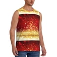 thumbnail image 2 of Balery Red Gold Glitter Men's Sleeveless Muscle Shirts Workout Tank Top, Moisture Wicking, Odor Protection-X-Large, 2 of 8