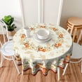 thumbnail image 4 of Autumn Pumpkin Round Tablecloth Thanksgiving and Fall Leaf Decorative Table Cloth 60 Inch Polyester Fabric Farmhouse Harvest Table Cover for Home Kitchen Outdoor Halloween Party, 4 of 6