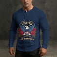thumbnail image 4 of Usa 250th Anniversary Merchandise, 4th of July Shirts for Men Patriotic Long Sleeve Tops Eagle Print Shirt Button Up Henley Pullover, 4 of 7