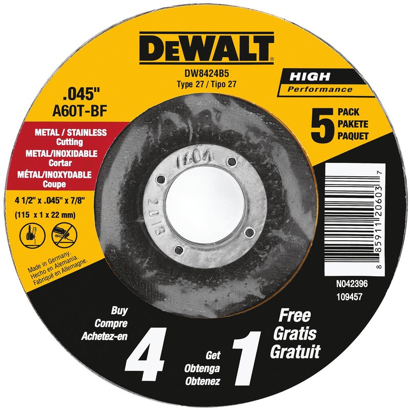 CUT OFF WHEEL 41/2" 5PC