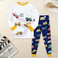 thumbnail image 2 of Gibobby Toddler Boys Pajamas Boys Pajama Sets Soft Long Sleeve Fall Winter Sleepwear Sets 1t 2t 3t 4t 5t 6t Toddler Boys Clothes Toddler Boys Clothes,Yellow,Size 5-6 Years, 2 of 8