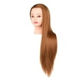 thumbnail image 3 of Hair Training Head Mannequin Head Hairstyling Multipurpose Long Hair Manikin Doll Head for Cutting DIY Cosmetology School Students Braid , Gold with Makeup, 3 of 9