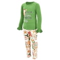 thumbnail image 2 of Unique Baby Girls Christmas Reindeer Kisses Legging Set Outfit (8Y, Green), 2 of 5