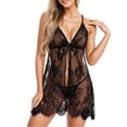 thumbnail image 1 of Gibobby Tangas de mujer sexy encaje Ropa interior Mujeres Lencería Sexy Encaje Pestañas Ropa de dormir Camisón Camisón Íntimos(Negro XL), 1 of 3