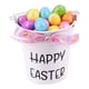 thumbnail image 2 of Cesta de Pascua pequeña de metal con huevos, espuma de hierro, asa portátil, almacenamiento de huevos Lazo estampado rosa, 2 of 7