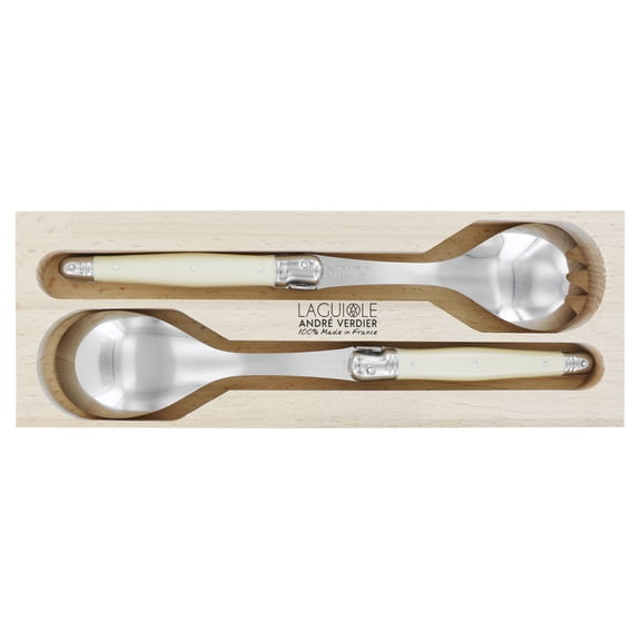 Andre Verdier Laguiole Debutant Salad Servers 2pc  Ivory Handle  France