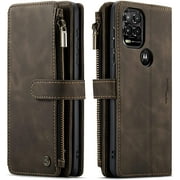 HAII Case for Moto G Stylus 5G 2021,Flip Leather Wallet Case with 10 Card Slot Holder Zipper Pocket Kickstand Magnetic