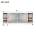 thumbnail image 3 of Harper & Bright Designs 72" Bathroom Vanity Set with Double Sink, Vanity Cabinet with 4 Doors and 8 Drawers, Wood Bathroom Cabinet with Ceramic Basin for Bathroom, White, 3 of 19