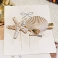 thumbnail image 3 of Ruanlalo Sweet Starfish Shell Imitation Hair Grip Clip Hairpin Snap Girl Beach Barrette White, 3 of 6