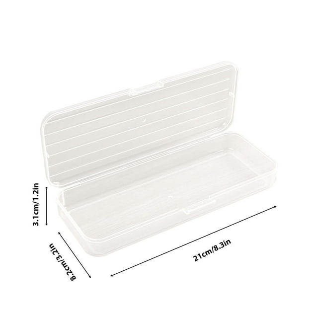 Transparent Stationery Box Childrens Plastic Crayons Pencils Colored Pencils Storage Box Large Capacity Pencil Case Desktop Student Pencil Case