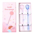 thumbnail image 1 of Cucharas de vidrio con forma de caramelo, cristal resistente al calor, cucharas largas para la vida diaria, 2 uds., 1 of 5