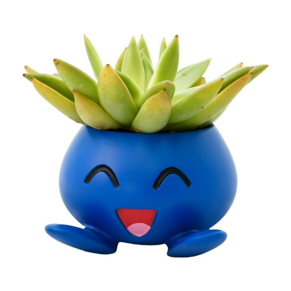 Oddish Pokemon Plant Pot 3.5'' Tall - Anime Succulent Planter For Office Desk, Home Decor, Garden