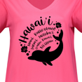 thumbnail image 3 of Inktastic Hawaii Islands with Dolphin Women's Plus Size V-Neck T-Shirt, 3 of 4