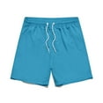 thumbnail image 5 of Rumantou Men's Swim Trunks Mens Fastdrying Beach Pants with Mesh Drawstring Shorts In Solid Color for 2XL,Blue, 5 of 5